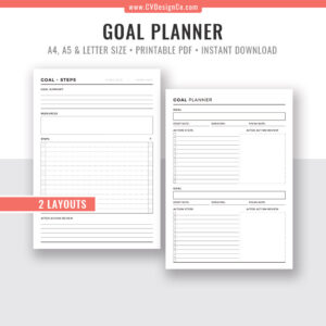 Goal Planner, Goal Tracker, Goal Setting, Goal Digger, Printable ...