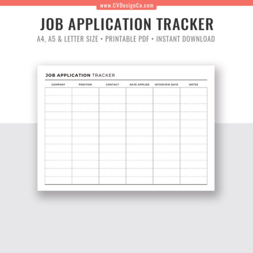 Job Application Tracker, Printable Planner Inserts, Planner Binder, Planner Pages, Planner