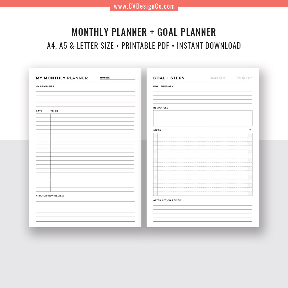 On-purpose Printable Planner Bundle Life Planner Planner Inserts