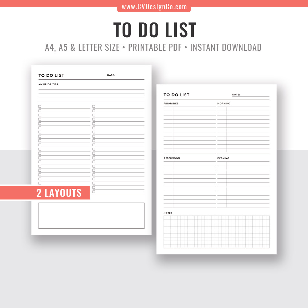 PRINTED A5 List Planner Refill Pages A5 Printed Planner 