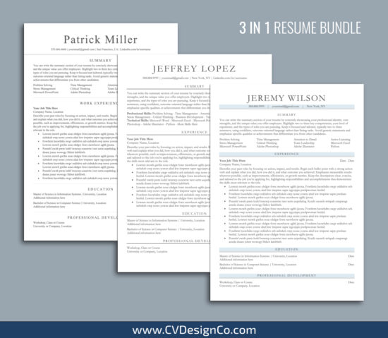 ATS Friendly Resume Templates for MS Word
