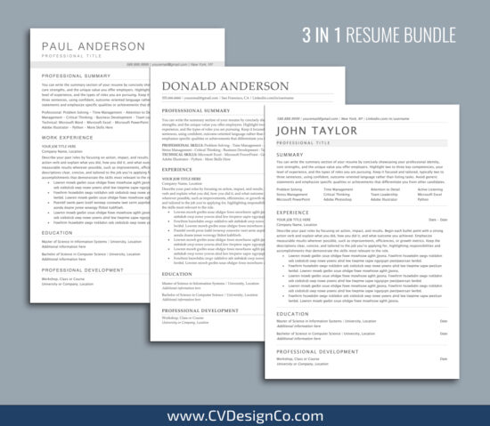 ATS Friendly Resume Templates for MS Word