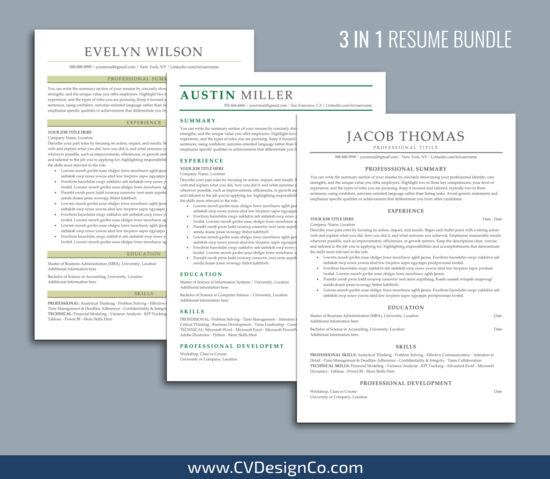 ATS Friendly Resume Templates for MS Word