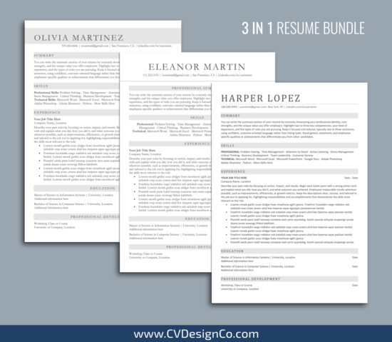 ATS Friendly Resume Templates for MS Word