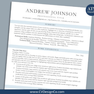 ATS Friendly Resume Templates for MS Word