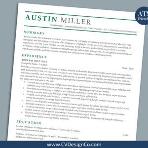 ATS Friendly Resume Templates for MS Word