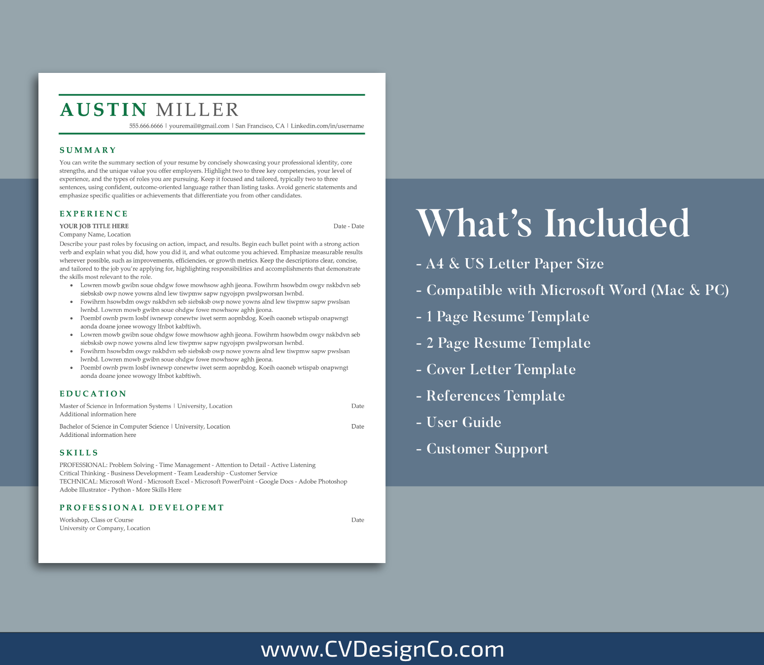 www.cvdesignco.com-ATS Resume Templates for MS Word Images ATS Friendly Resume Templates for MS Word