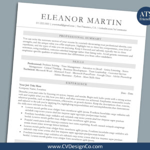 ATS Friendly Resume Templates for MS Word