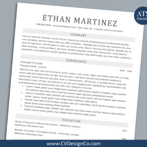 ATS Friendly Resume Templates for MS Word