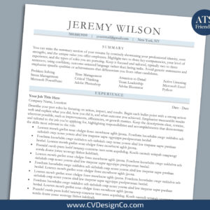 ATS Friendly Resume Templates for MS Word