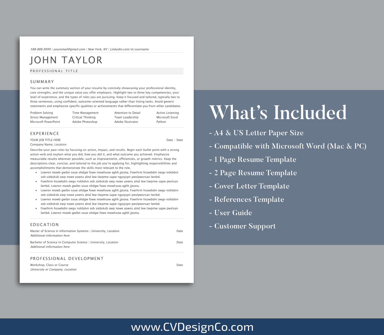 www.cvdesignco.com-ATS Resume Templates for MS Word Images ATS Friendly Resume Templates for MS Word