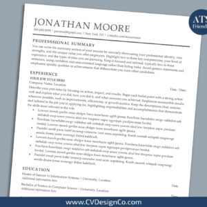 ATS Friendly Resume Templates for MS Word