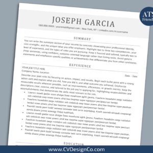 ATS Friendly Resume Templates for MS Word