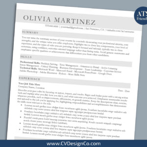ATS Friendly Resume Templates for MS Word