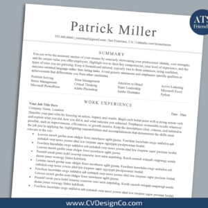 ATS Friendly Resume Templates for MS Word