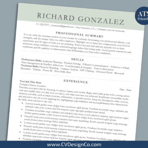 ATS Friendly Resume Templates for MS Word