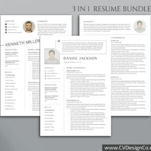 Professional and Simple Resume Templates for MS Word Instant Download