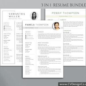 Professional and Simple Resume Templates for MS Word Instant Download