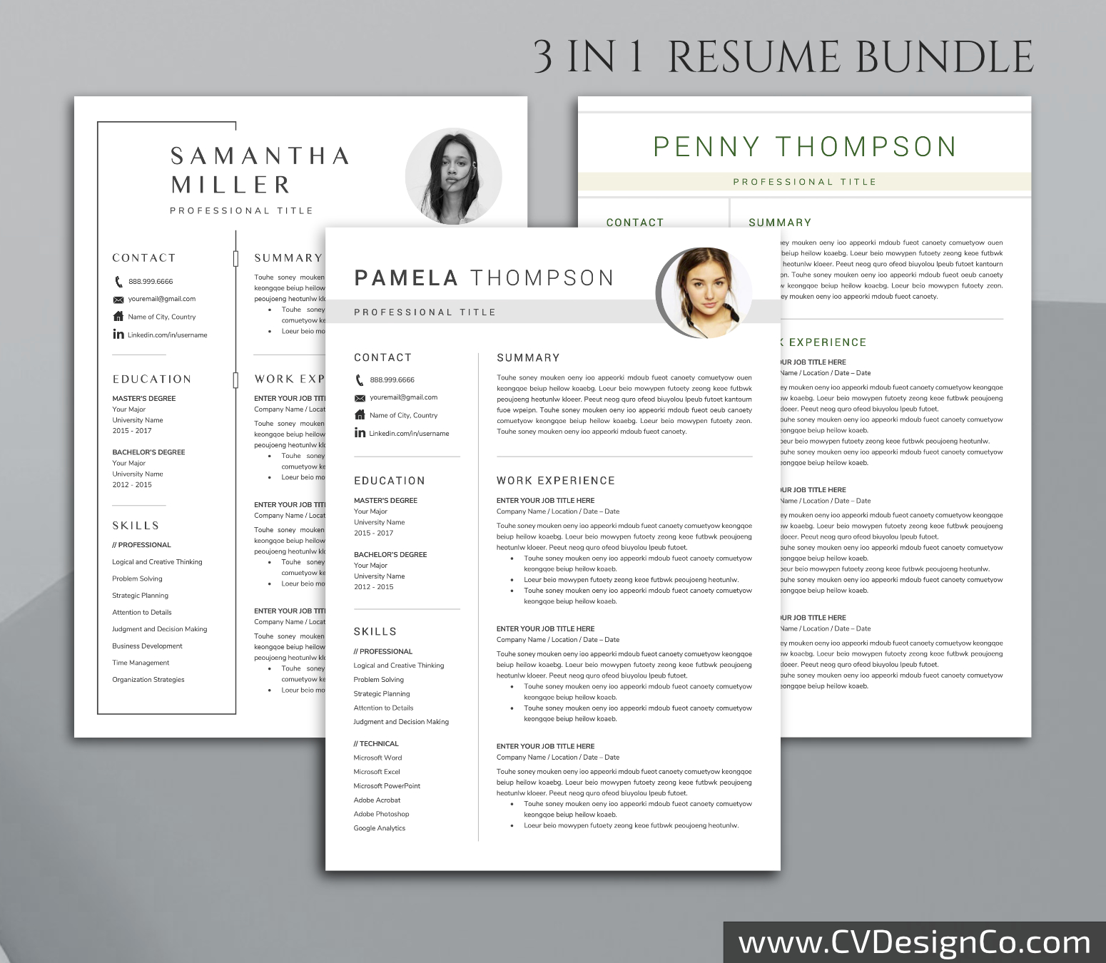 www.cvdesignco.com-Professional Resume Templates for MS Word ima Professional and Simple Resume Templates for MS Word Instant Download