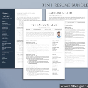 Professional and Simple Resume Templates for MS Word Instant Download