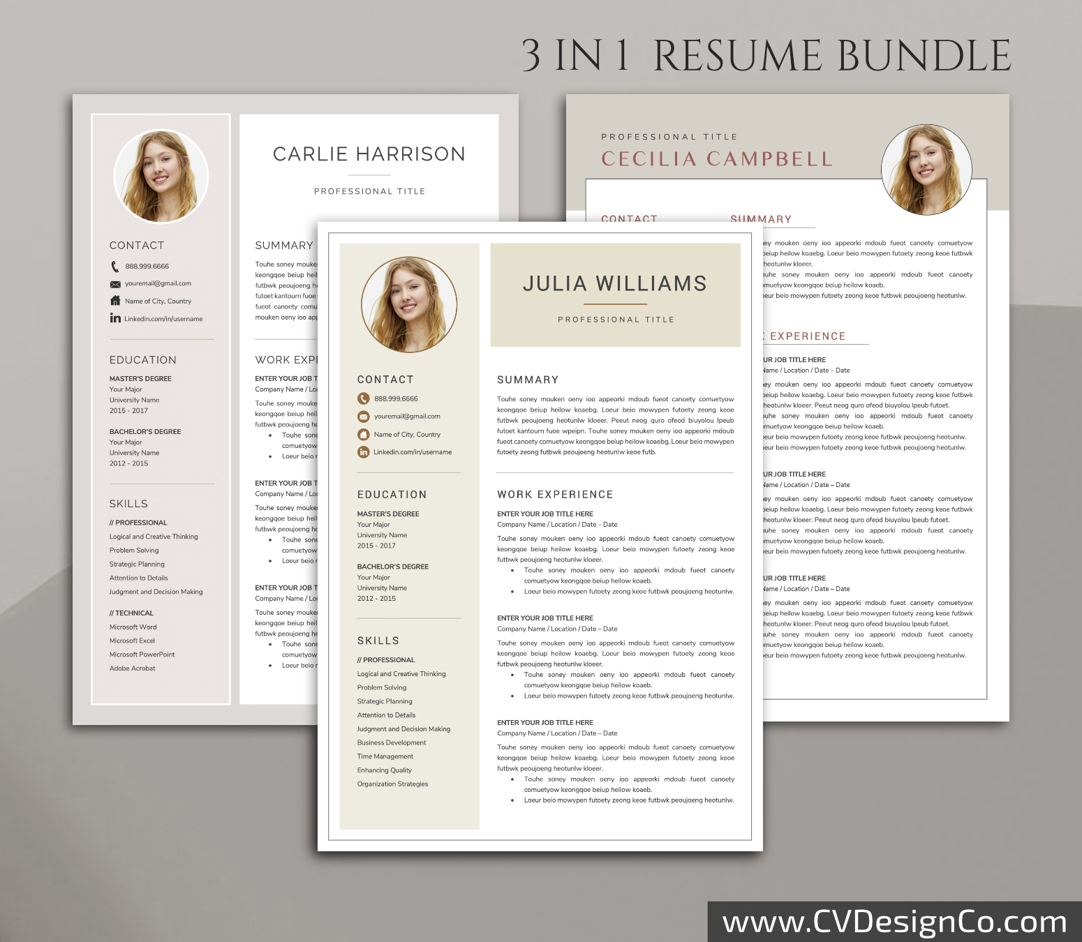 www.cvdesignco.com-Professional Resume Templates for MS Word ima Professional and Simple Resume Templates for MS Word Instant Download