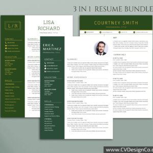 Professional and Simple Resume Templates for MS Word Instant Download