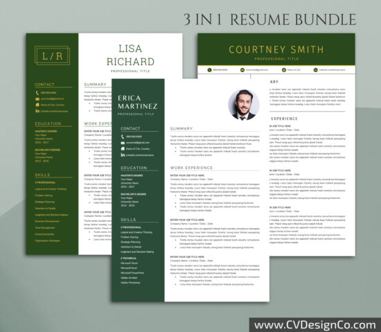 Professional and Simple Resume Templates for MS Word Instant Download