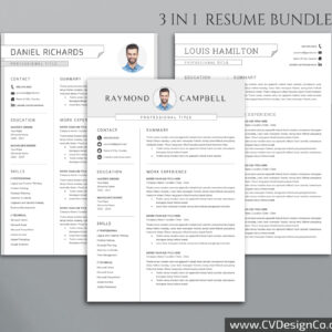 Professional and Simple Resume Templates for MS Word Instant Download