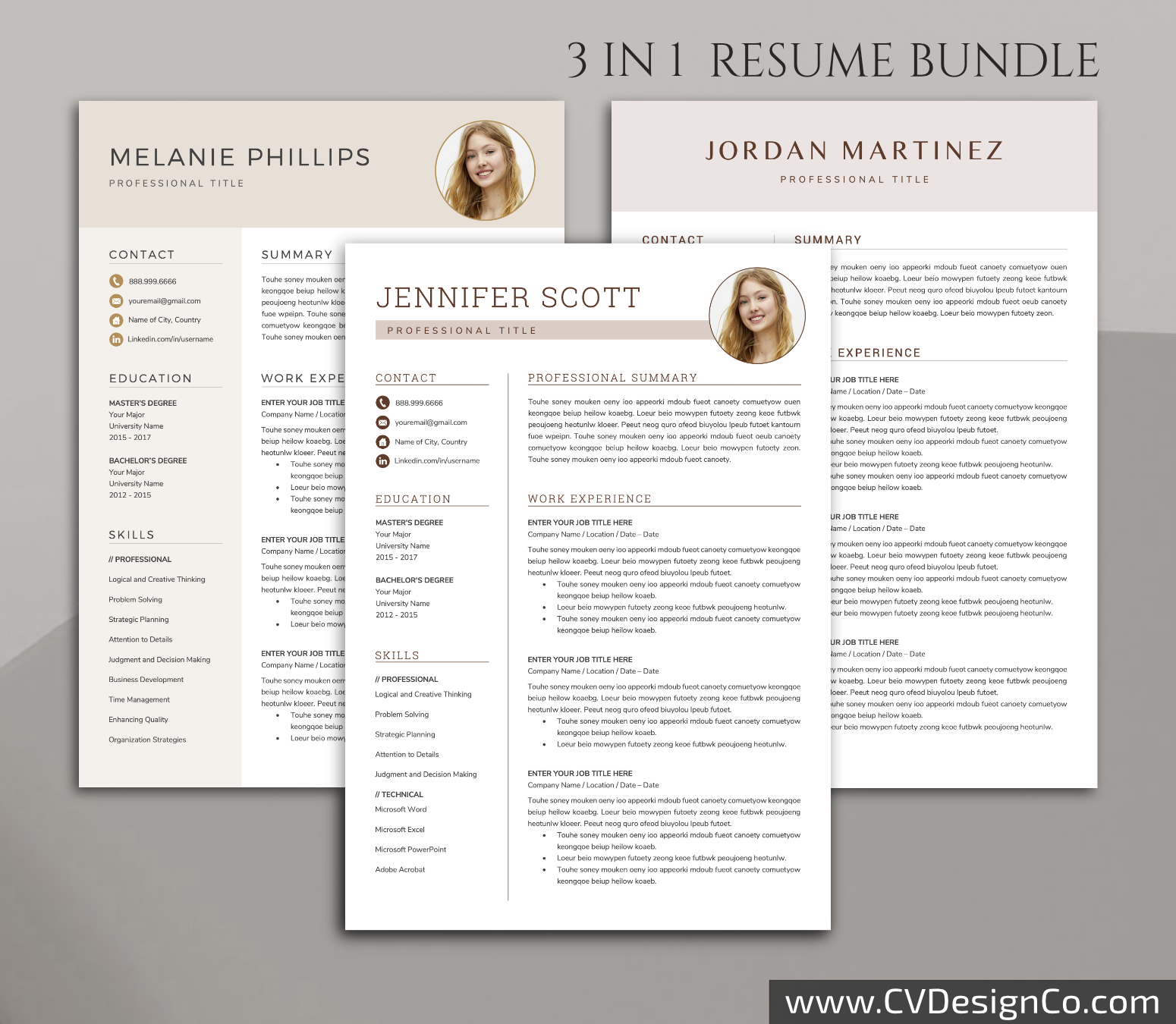 www.cvdesignco.com-Professional Resume Templates for MS Word Professional and Simple Resume Templates for MS Word Instant Download