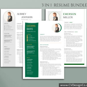 Professional and Simple Resume Templates for MS Word Instant Download