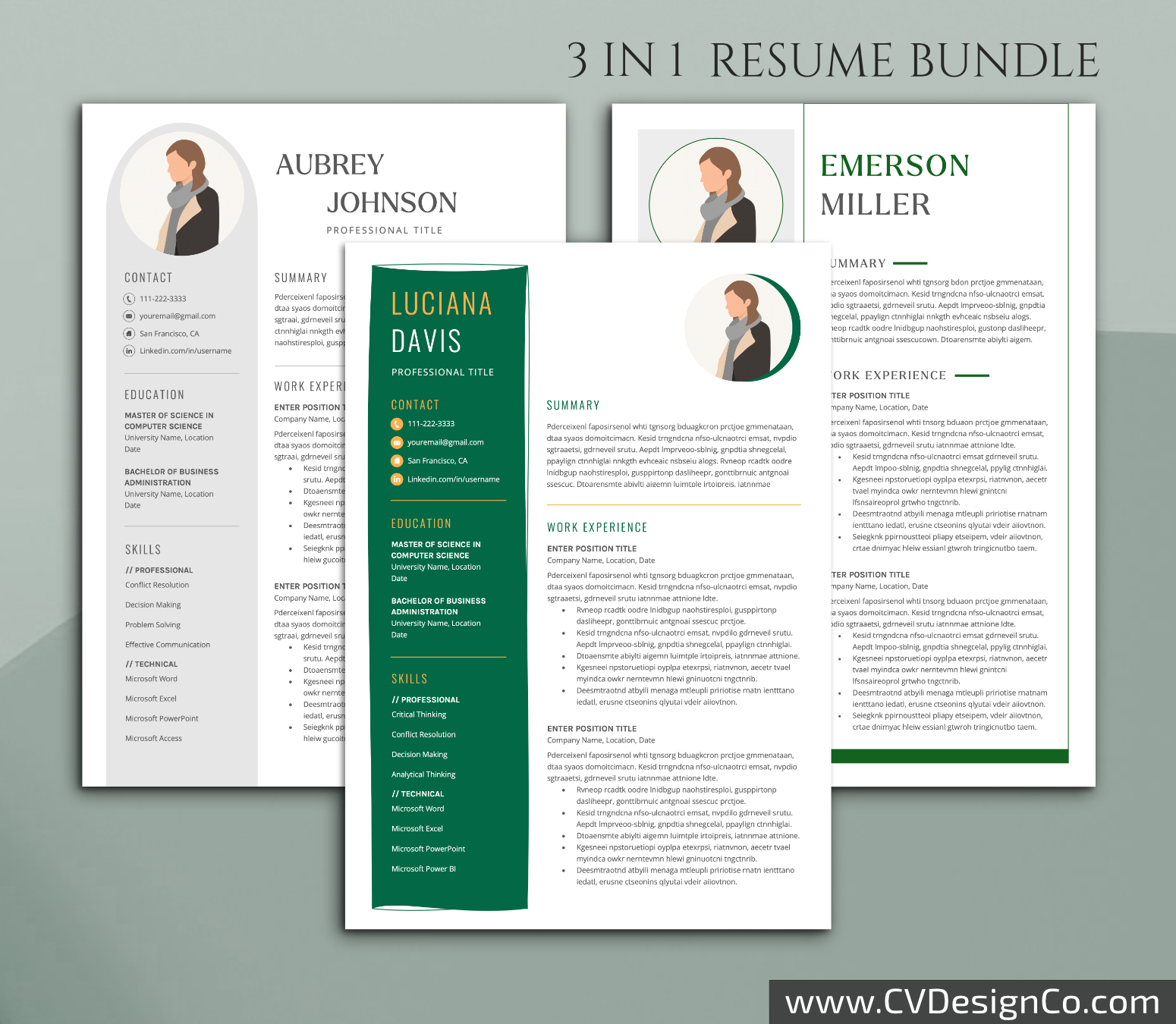www.cvdesignco.com-Professional Resume Templates for MS Word ima Professional and Simple Resume Templates for MS Word Instant Download