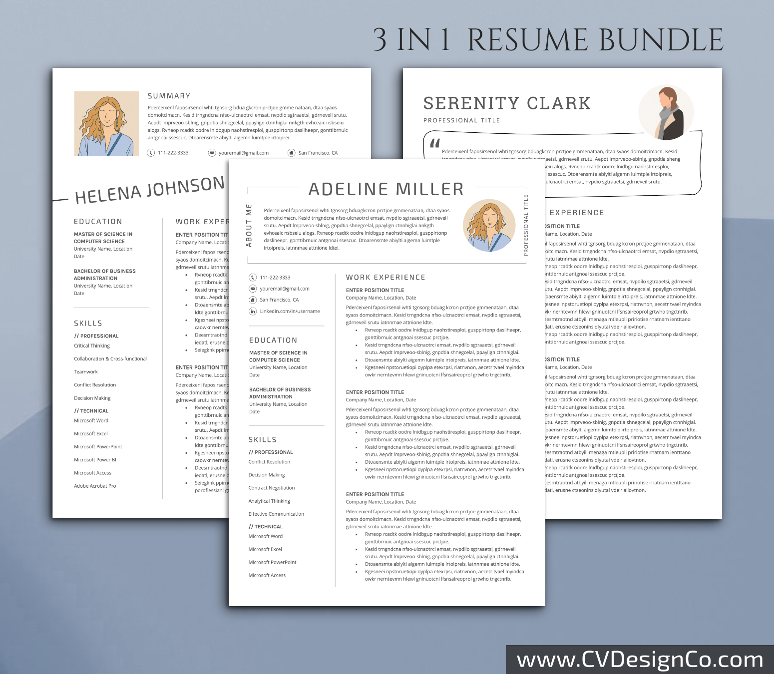 www.cvdesignco.com-Professional Resume Templates for MS Word ima Professional and Simple Resume Templates for MS Word Instant Download