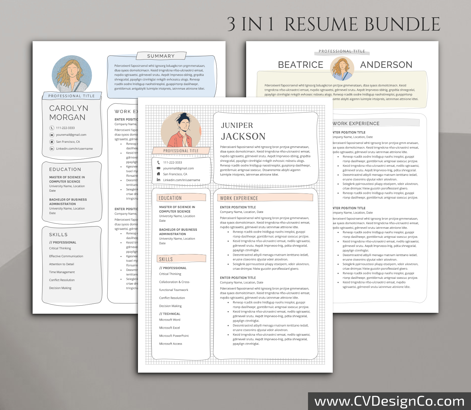 www.cvdesignco.com-Professional Resume Templates for MS Word ima Professional and Simple Resume Templates for MS Word Instant Download