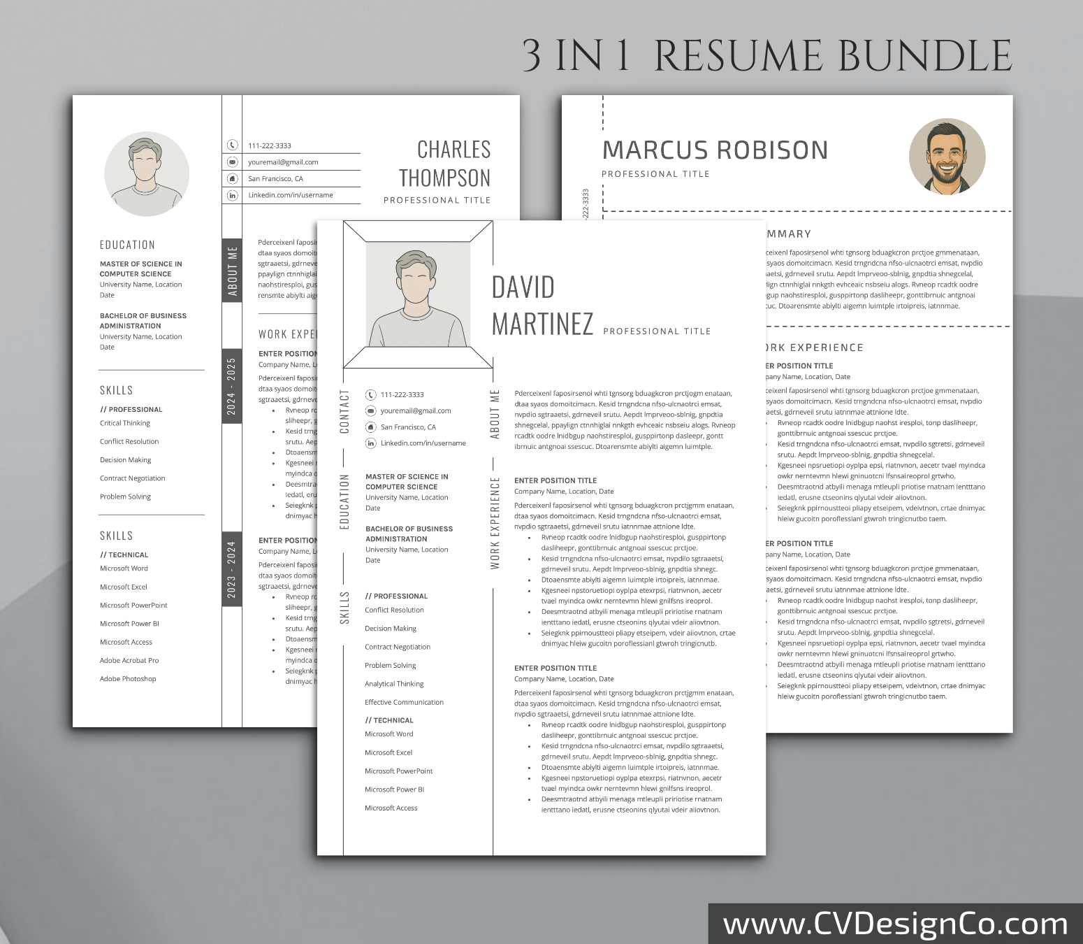 www.cvdesignco.com-Professional Resume Templates for MS Word ima Professional and Simple Resume Templates for MS Word Instant Download