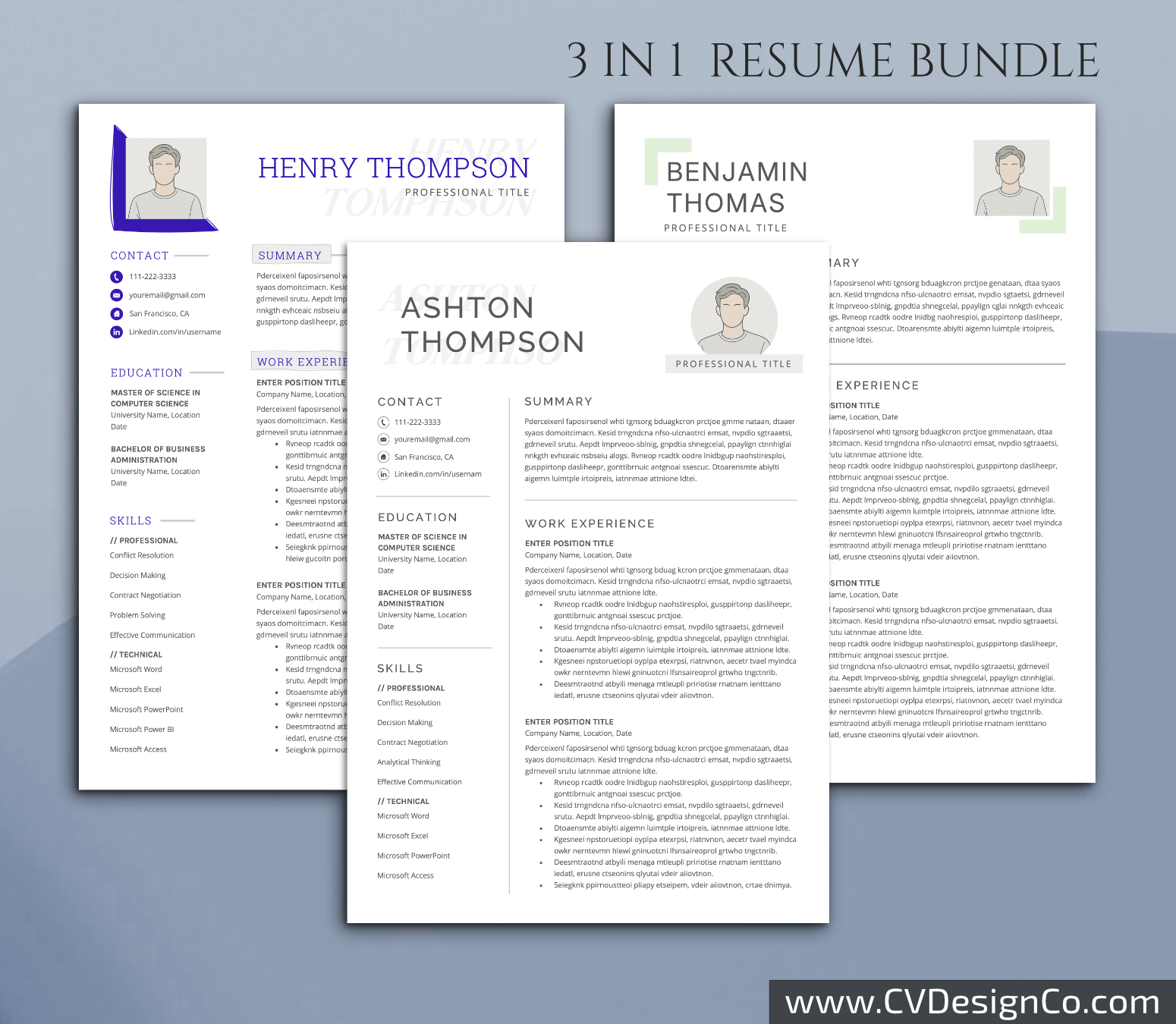 www.cvdesignco.com-Professional Resume Templates for MS Word ima Professional and Simple Resume Templates for MS Word Instant Download