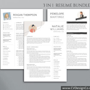 Professional and Simple Resume Templates for MS Word Instant Download
