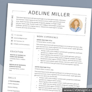 Professional and Simple Resume Templates for MS Word Instant Download