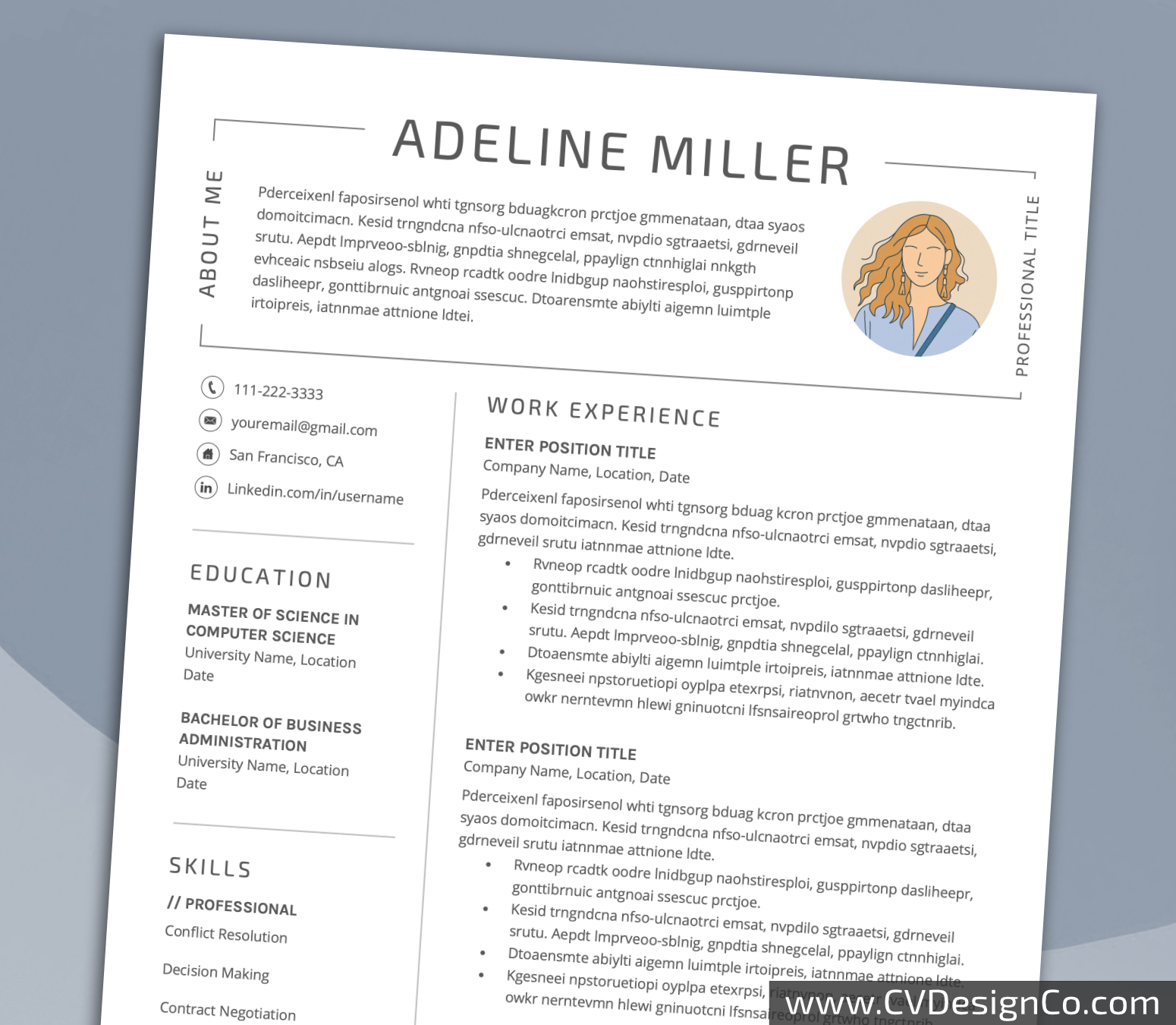www.cvdesignco.com-Professional Resume Templates for MS Word ima Professional and Simple Resume Templates for MS Word Instant Download