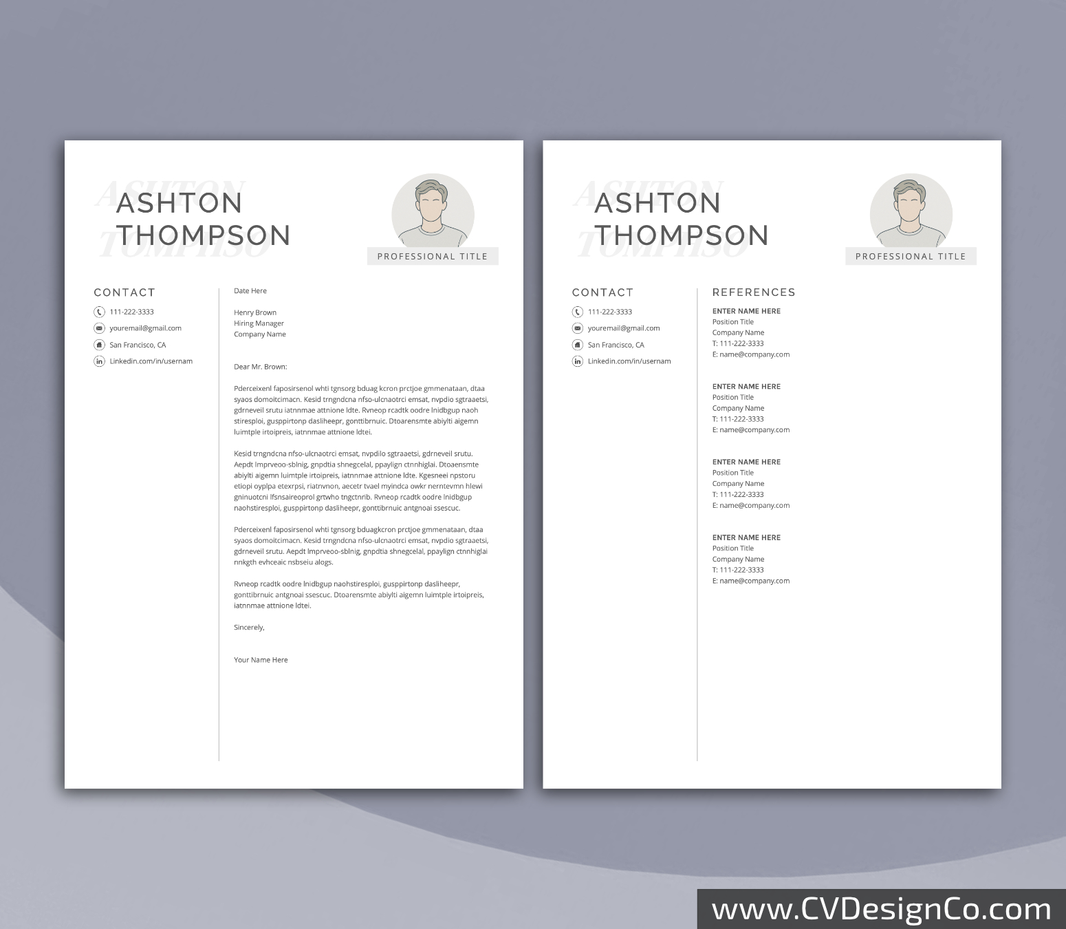 www.cvdesignco.com-Professional Resume Templates for MS Word ima Professional and Simple Resume Templates for MS Word Instant Download