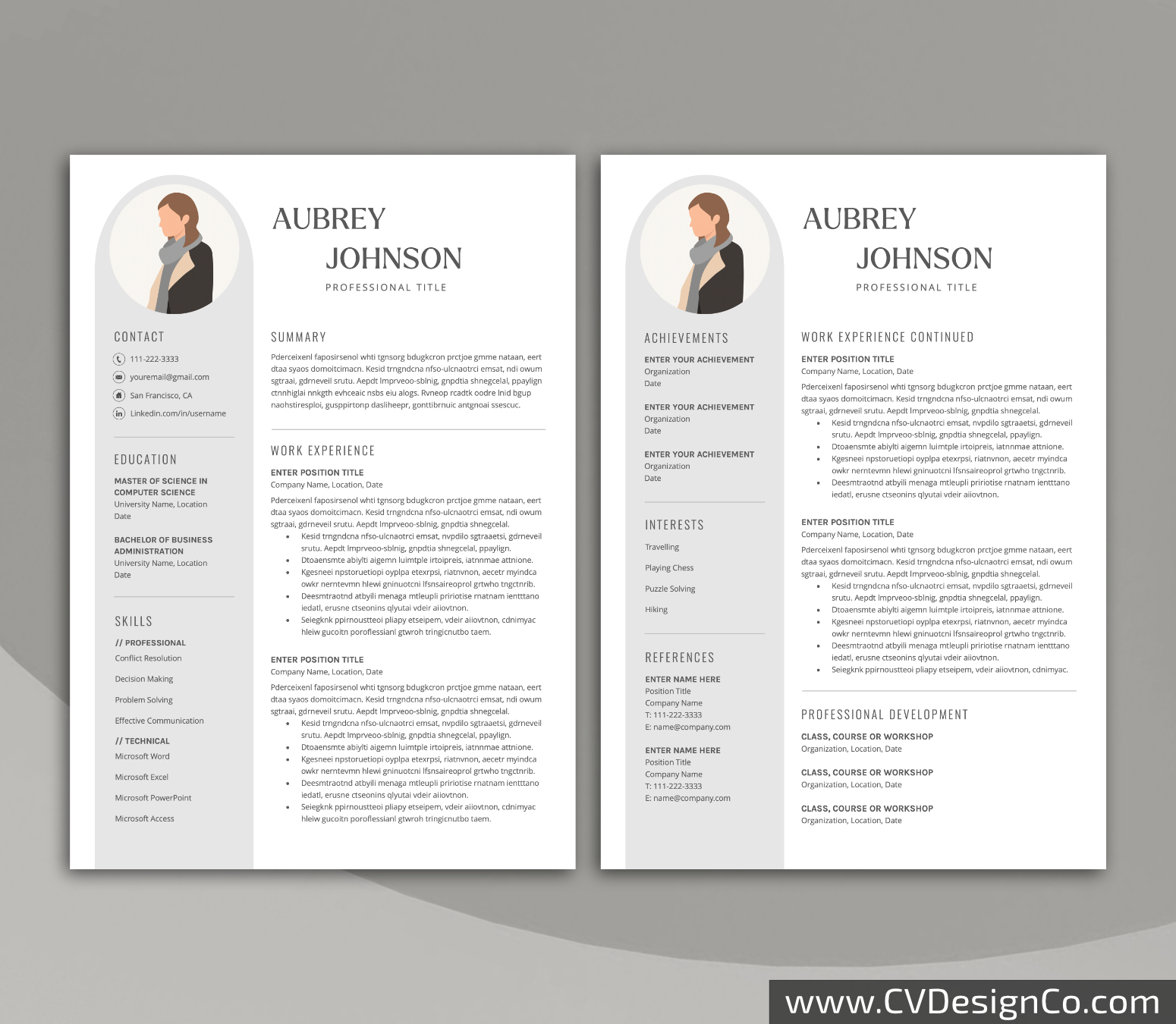 www.cvdesignco.com-Professional Resume Templates for MS Word ima Professional and Simple Resume Templates for MS Word Instant Download