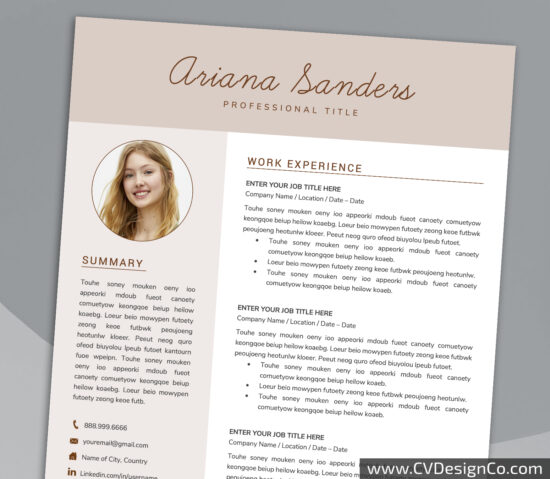 Professional and Simple Resume Templates for MS Word Instant Download