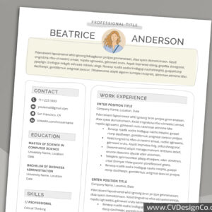 Professional and Simple Resume Templates for MS Word Instant Download