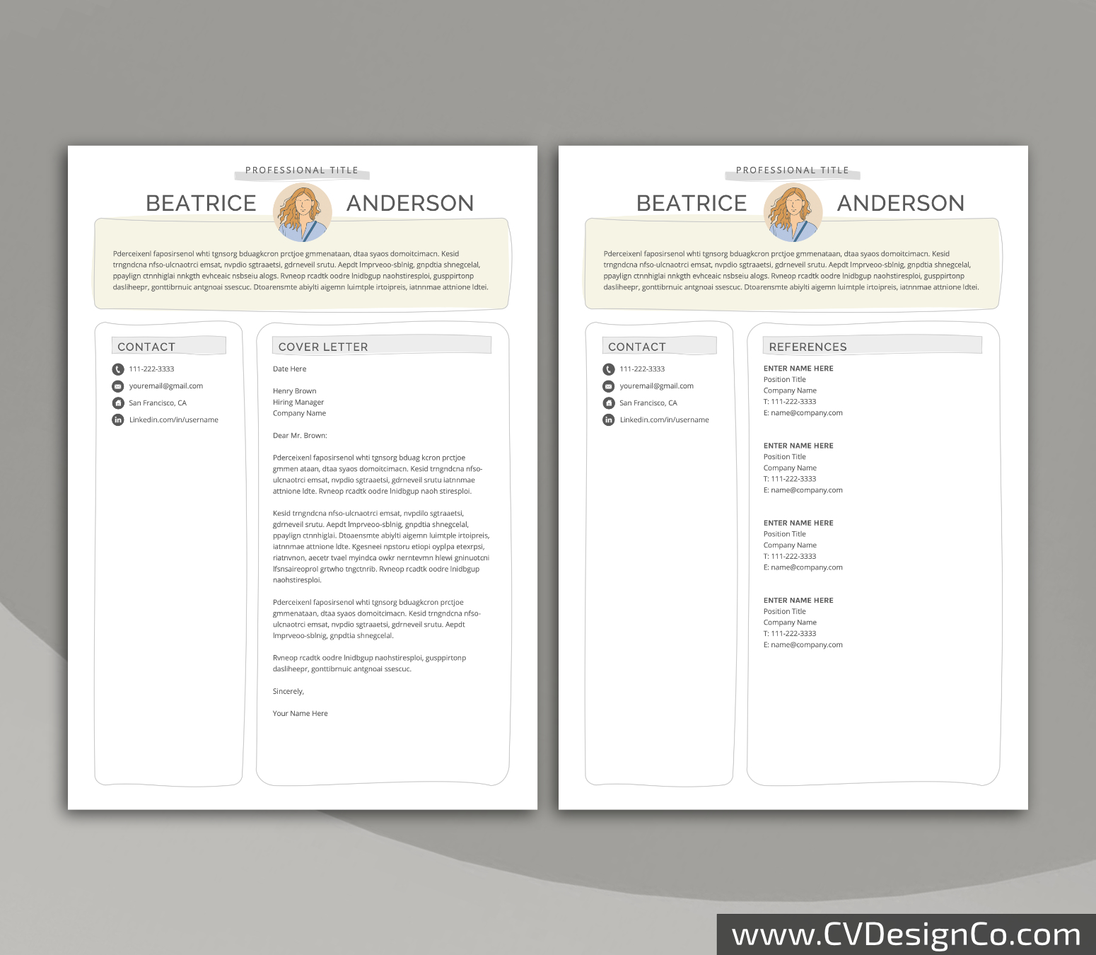 www.cvdesignco.com-Professional Resume Templates for MS Word ima Professional and Simple Resume Templates for MS Word Instant Download