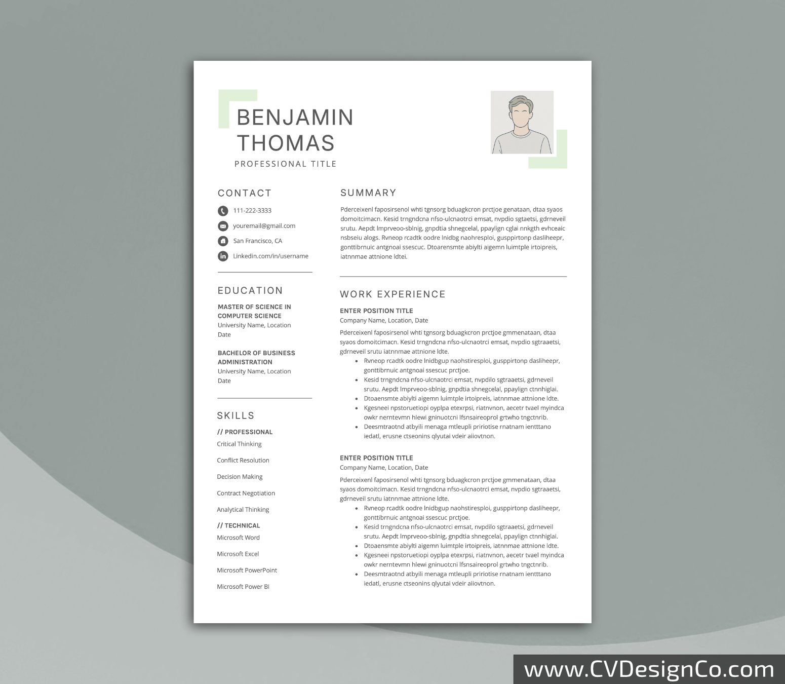 www.cvdesignco.com-Professional Resume Templates for MS Word ima Professional and Simple Resume Templates for MS Word Instant Download