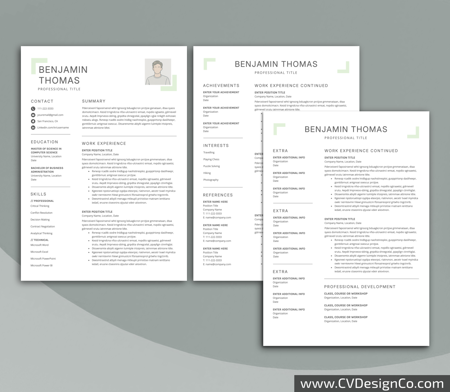 www.cvdesignco.com-Professional Resume Templates for MS Word ima Professional and Simple Resume Templates for MS Word Instant Download