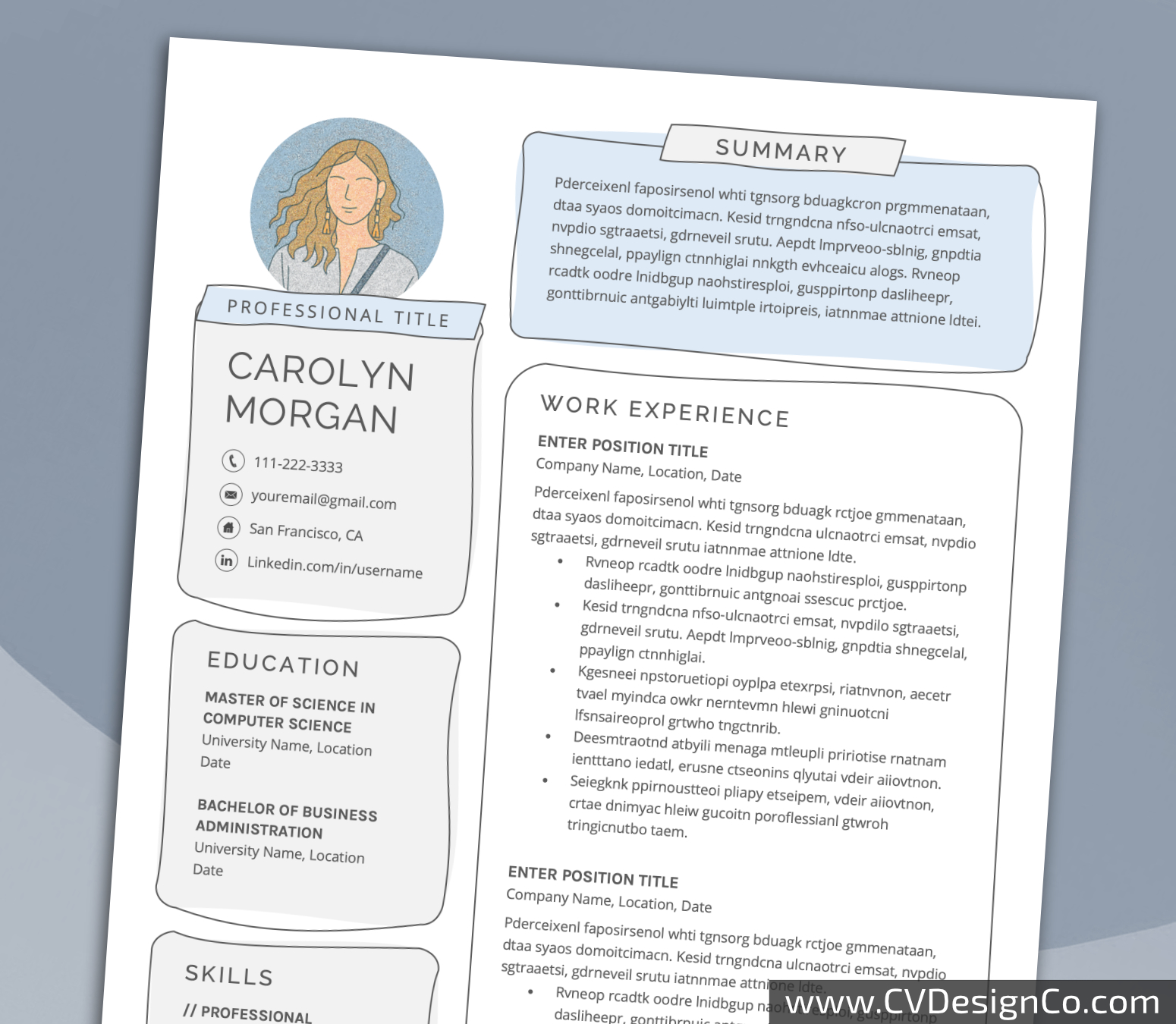 www.cvdesignco.com-Professional Resume Templates for MS Word ima Professional and Simple Resume Templates for MS Word Instant Download
