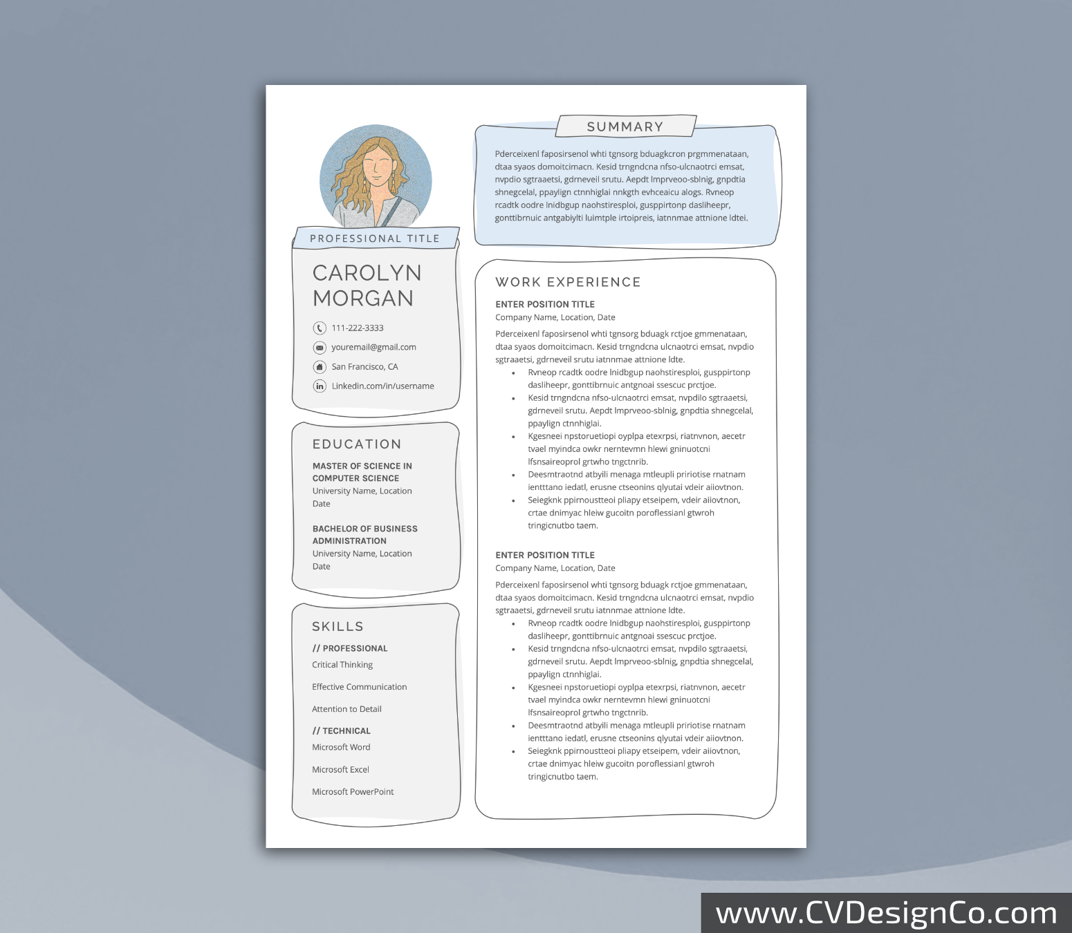 www.cvdesignco.com-Professional Resume Templates for MS Word ima Professional and Simple Resume Templates for MS Word Instant Download