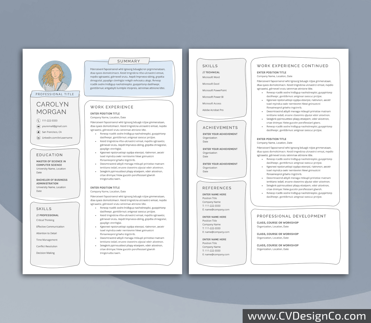 www.cvdesignco.com-Professional Resume Templates for MS Word ima Professional and Simple Resume Templates for MS Word Instant Download