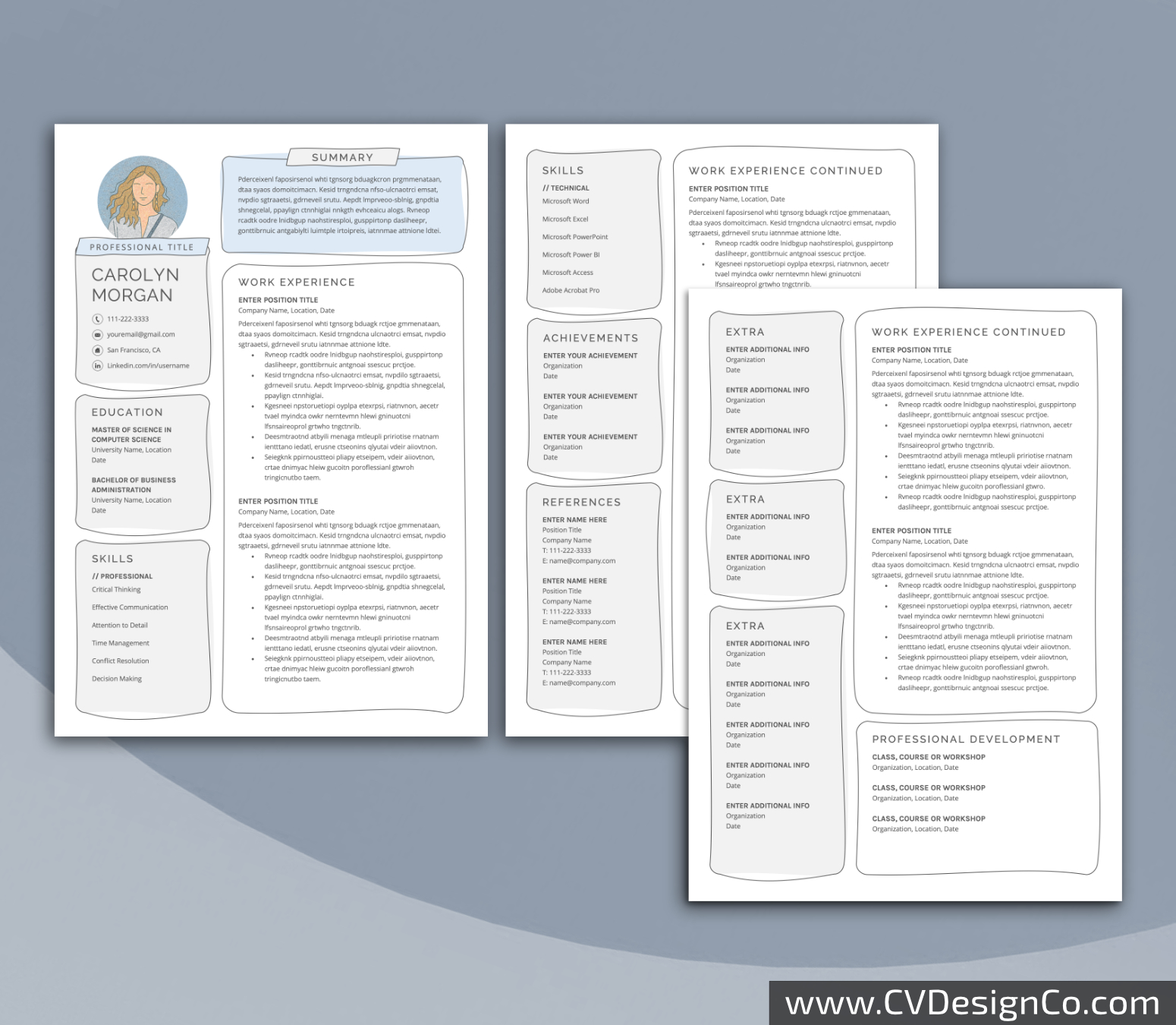 www.cvdesignco.com-Professional Resume Templates for MS Word ima Professional and Simple Resume Templates for MS Word Instant Download