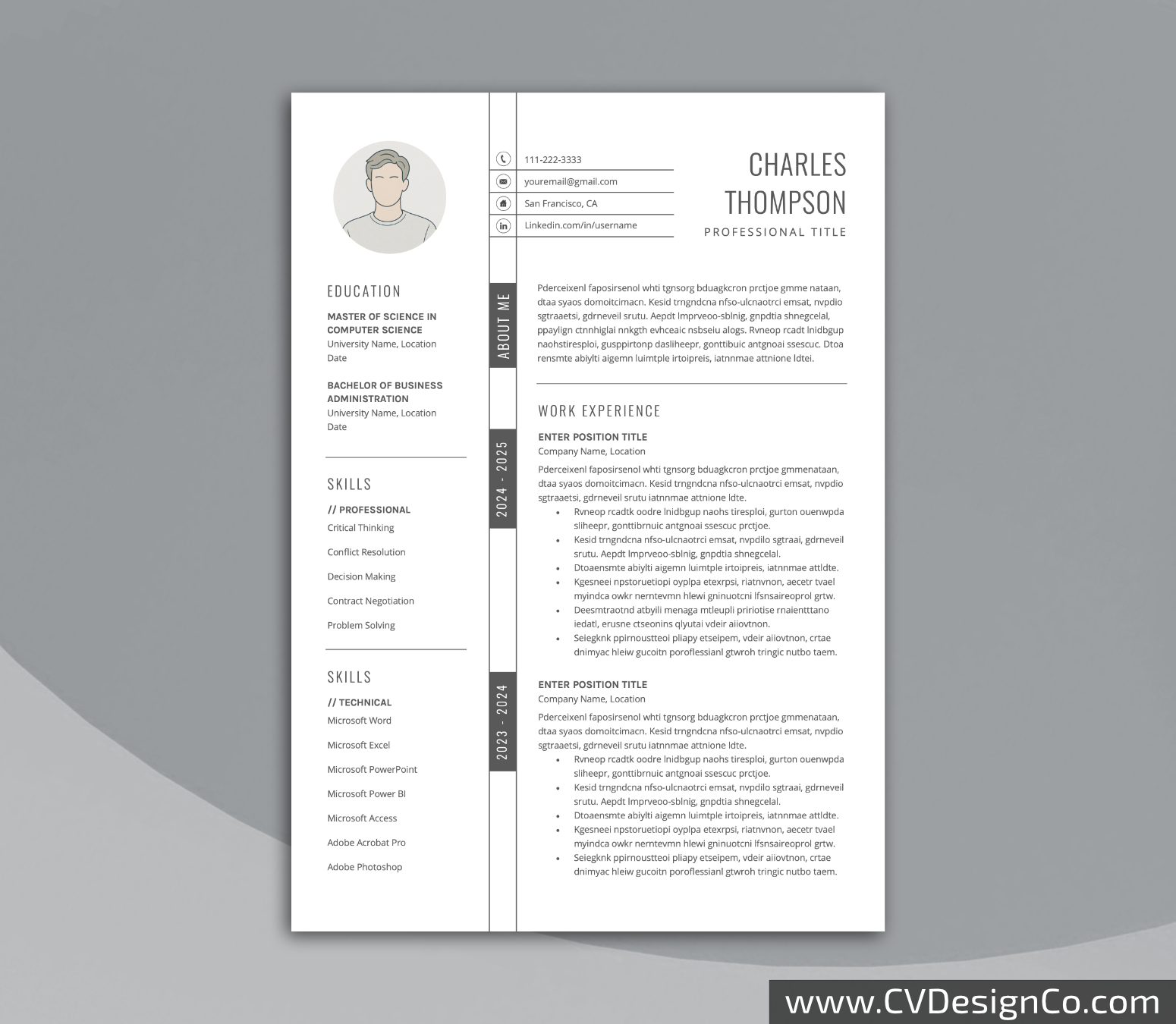 www.cvdesignco.com-Professional Resume Templates for MS Word ima Professional and Simple Resume Templates for MS Word Instant Download